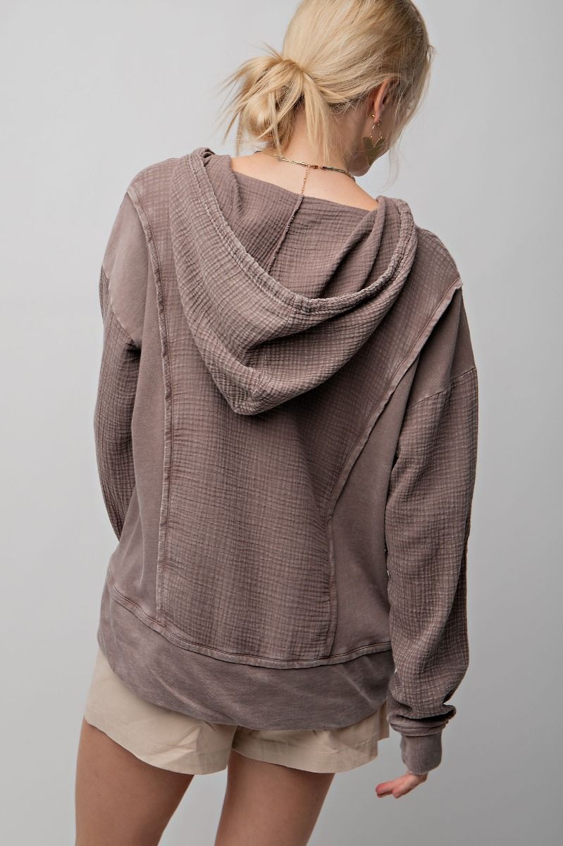 Mineral Washed Cotton Gauze Hoodie