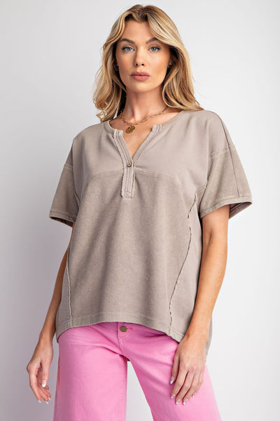 Mineral Washed Terry Knit Top