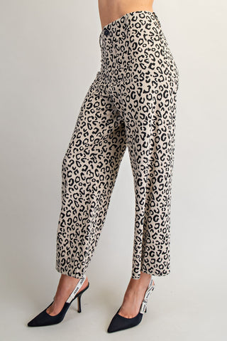 Leopard Printed Zipper Front Pants