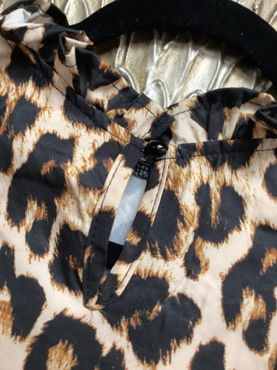 Leopard Blouse with Floral Sleeves