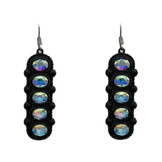 Black and Crystal Fashion Earrings