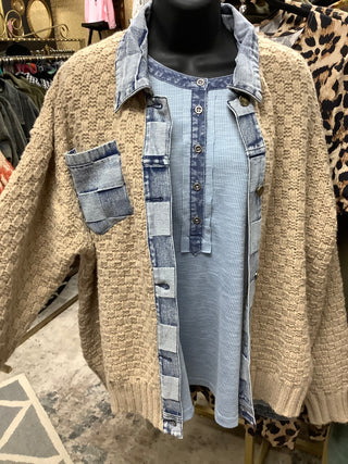 Rib Knit Casual Henley Top