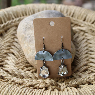 Antique Silver Boing Drop Earrings