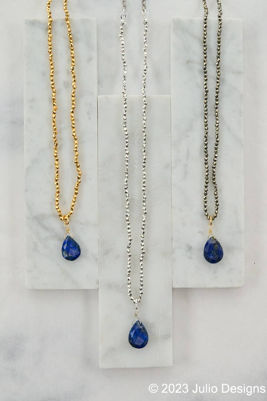 Lapis Pyrite Neklace