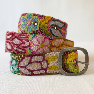 Folklorica Floral Embroidered Wool Belt