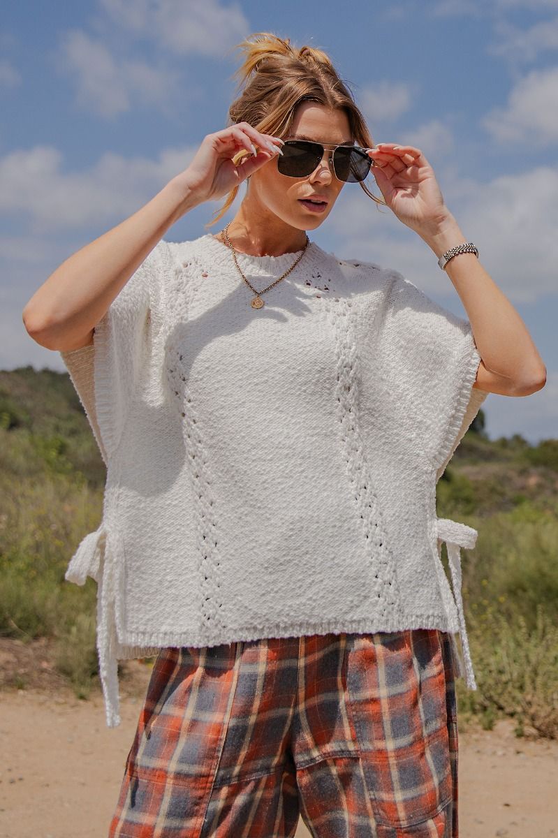 Half Sleeve Knitted Poncho