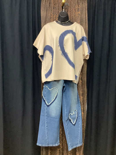 Heart Patch Knit Top