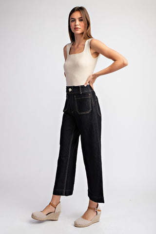 Cropped Straight Leg Pants
