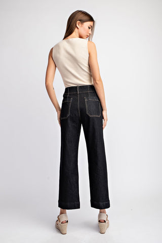 Cropped Straight Leg Pants