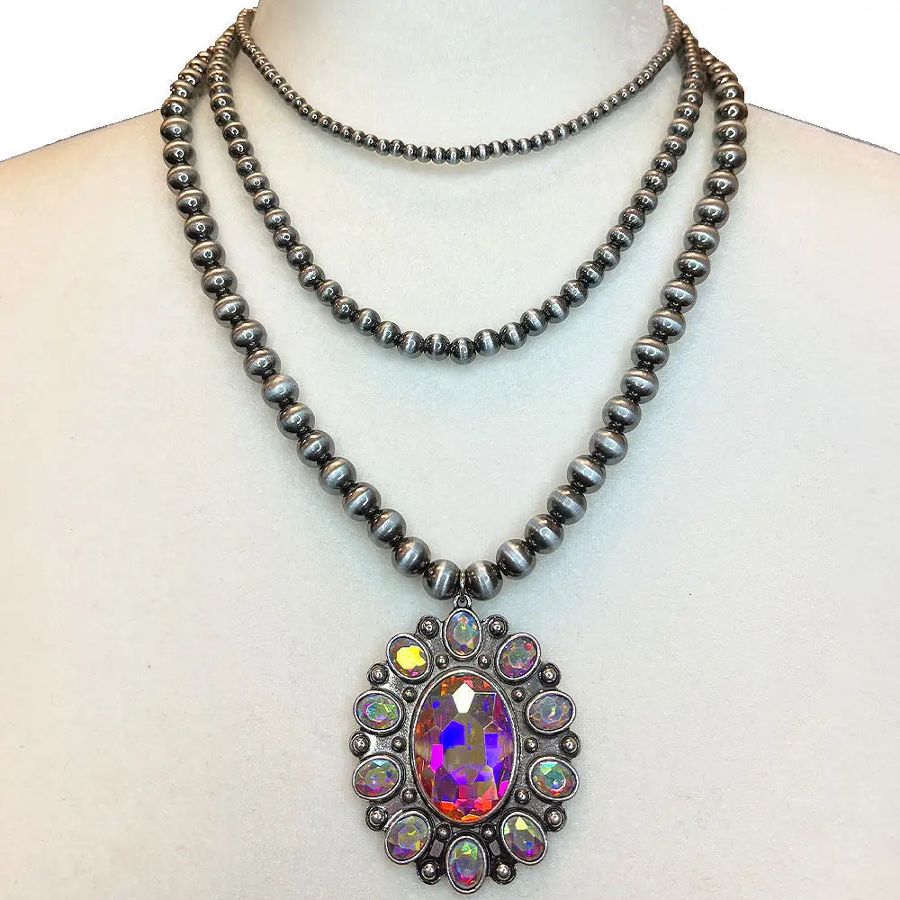Thrre Layer Concho Necklace