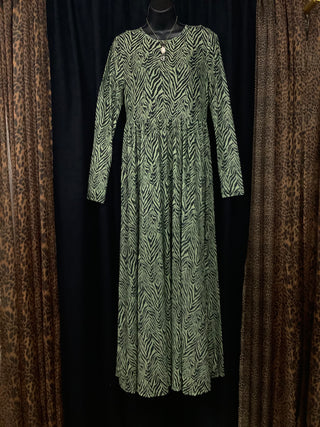 Zebra Print Mesh Maxi Dress With Lining