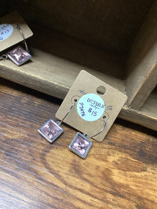 Pink Stone Earrings
