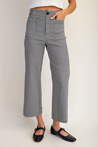 Gingham Straight Leg Pants