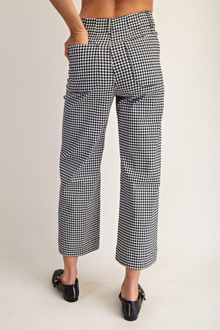 Gingham Straight Leg Pants