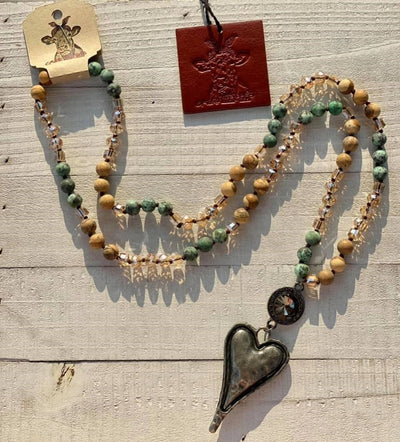 African Turquoise Heart Necklace