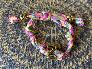 Initial Bubble Letter Knot Bracelet