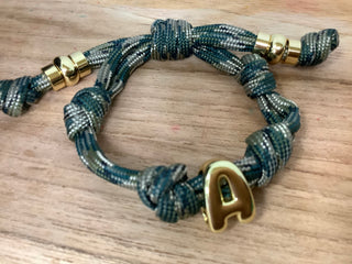 Initial Bubble Letter Knot Bracelet