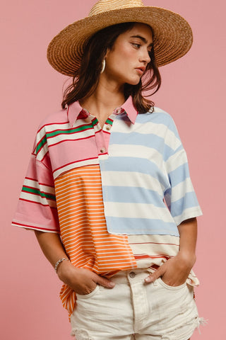 Striped Color Block Pullover