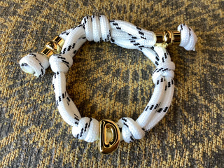 Initial Bubble Letter Knot Bracelet