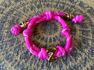 Initial Bubble Letter Knot Bracelet