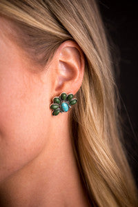 Half Flower Post Earring
