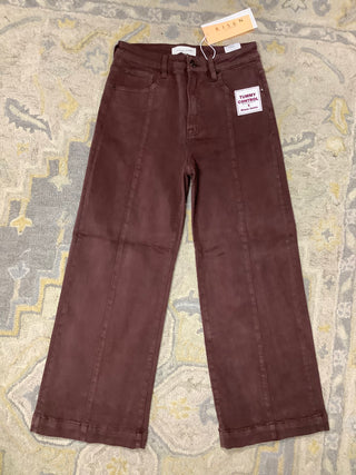 Tummy Control High Rise Wide Chocolate Jeans