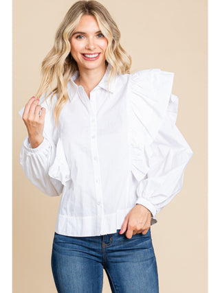 Solid Top with Collared Neck