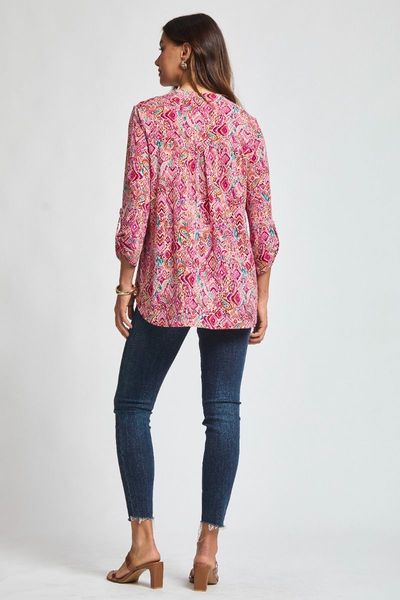 Pink Geometric Lizzy Top