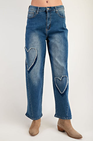 Heart Patch Denim Pants