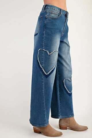 Heart Patch Denim Pants