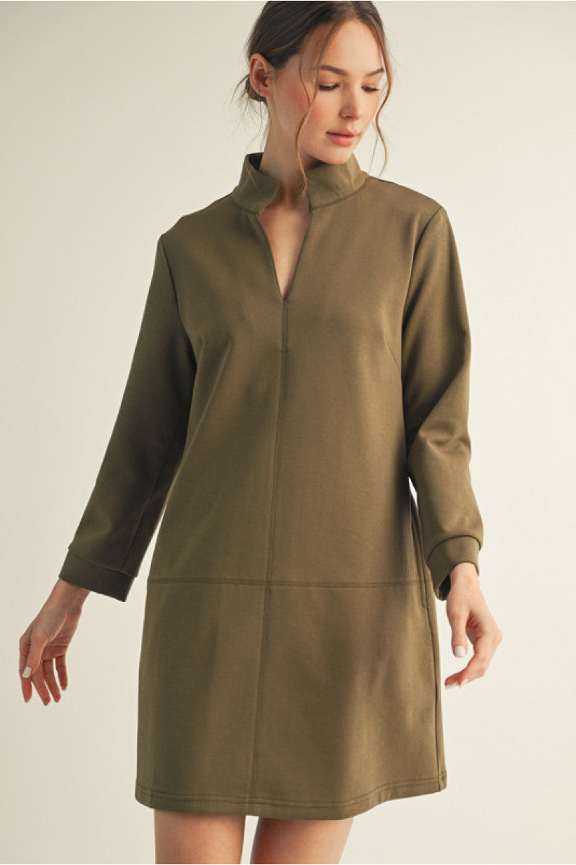 Olive Shift Dress