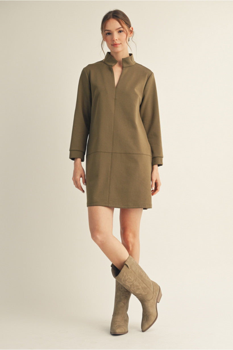 Olive Shift Dress