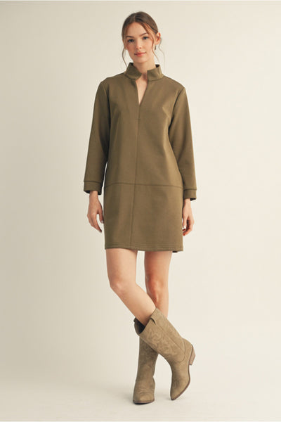 Olive Shift Dress