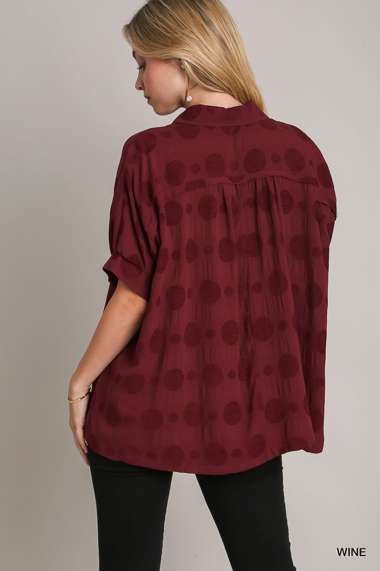 Polka Dot Jacquard Top