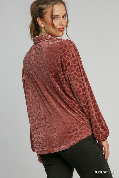 Burnout Animal Velvet Top