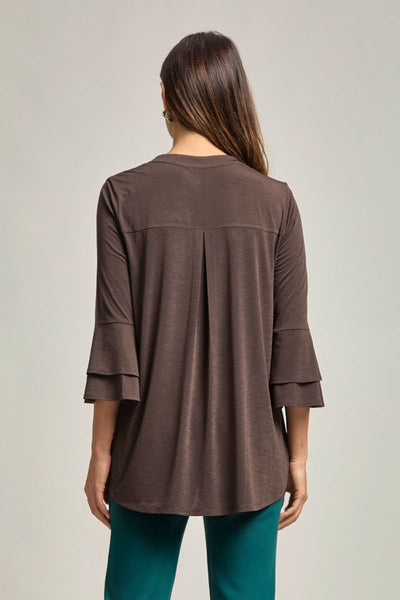 Bell Sleeve V-Neck Blouse