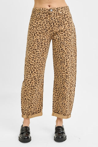 Leopard Barrel Pants