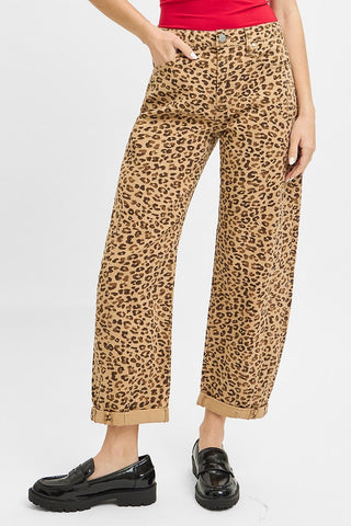 Leopard Barrel Pants