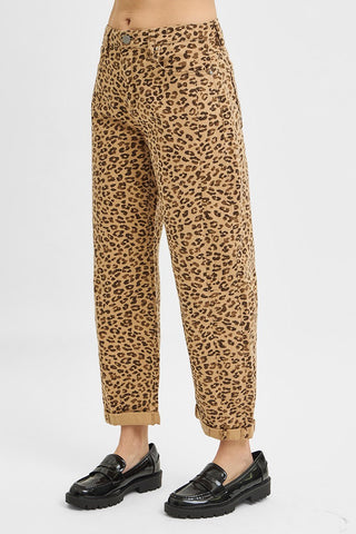 Leopard Barrel Pants