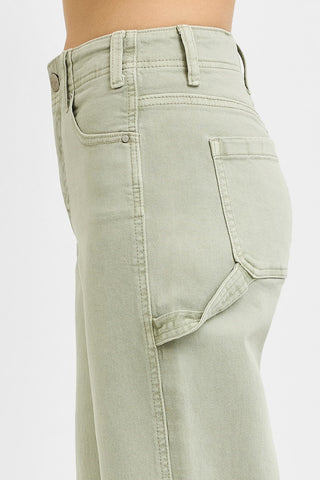 Tummy Control High Rise Crop Wide Jeans