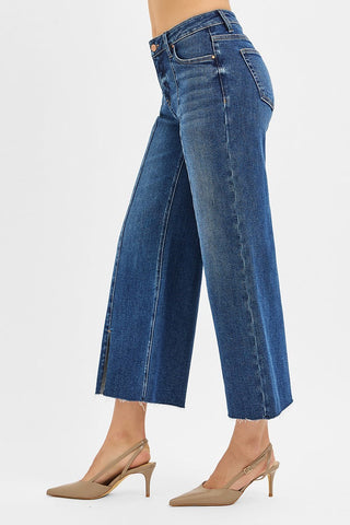 Tummy Control Wide Front Slit Jeans