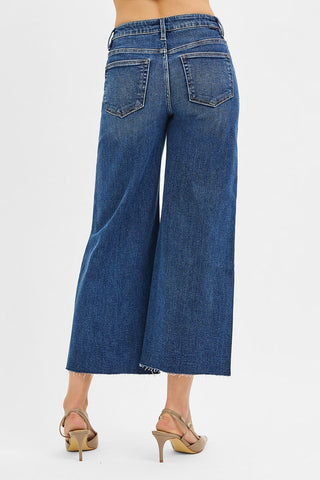 Tummy Control Wide Front Slit Jeans