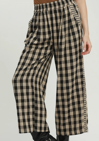 Checkered Wide Leg Pants