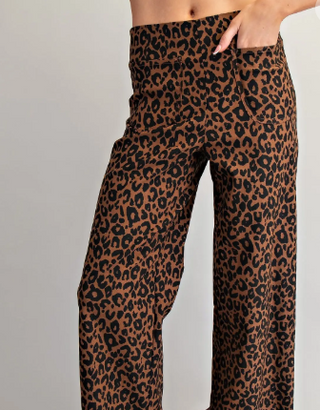 Leopard Wide Leg Pants