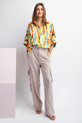 Tie Dye Button Down Blouse