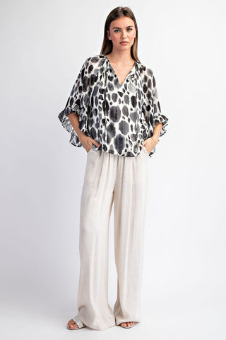 Spotted Half Sleeve Blouse