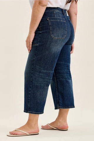 Judy Blue HW Wide Crop Utility & Patch Pocket - Plus