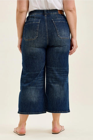 Judy Blue HW Wide Crop Utility & Patch Pocket - Plus