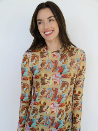 Vintage Cowgirl Mesh Top