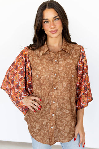 Western Abstract Blouse